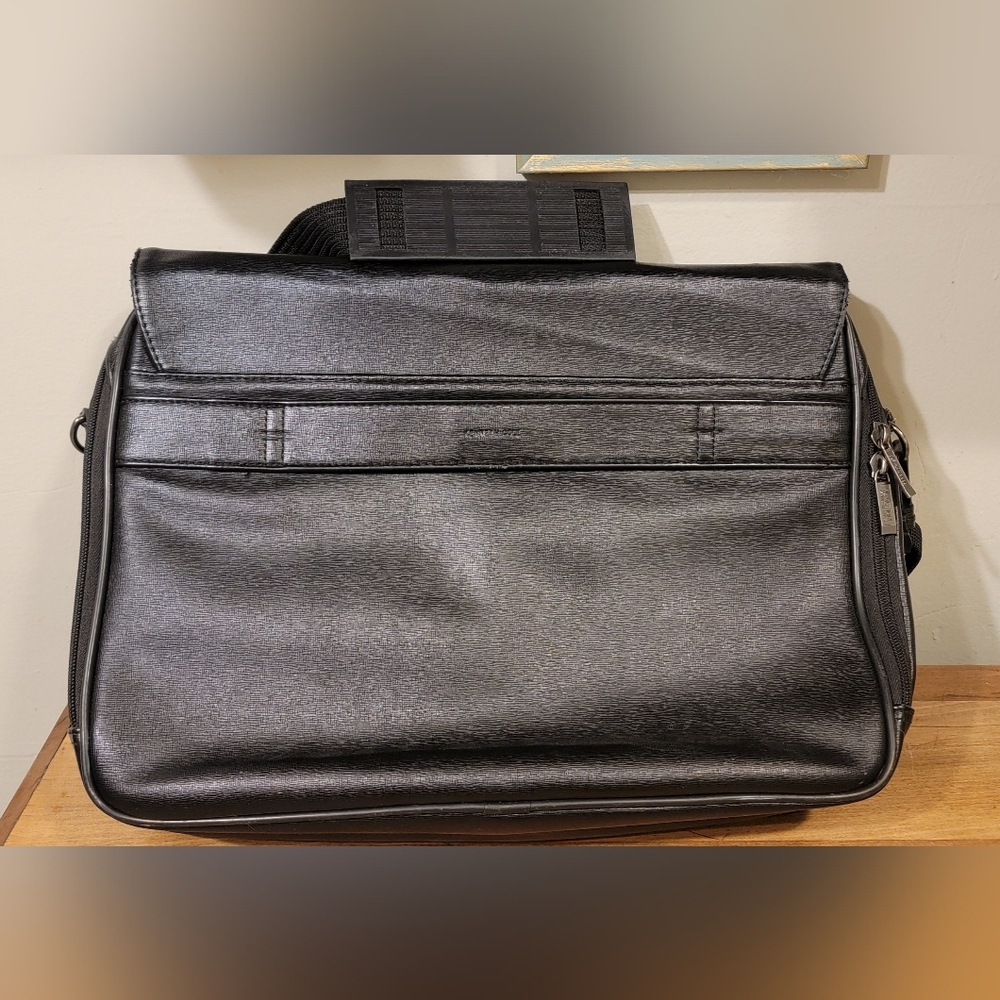 Black Leather Men's Laptop Bag Reaction Kenneth Cole